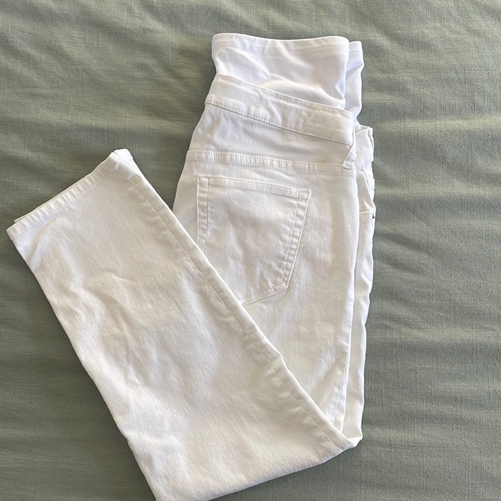 Maternity white jeans!